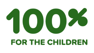 100% For The Children, logo.